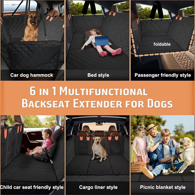 Trusty Paws™ Hard-Base Dog Car Seat Protector — Waterproof & Non-Slip