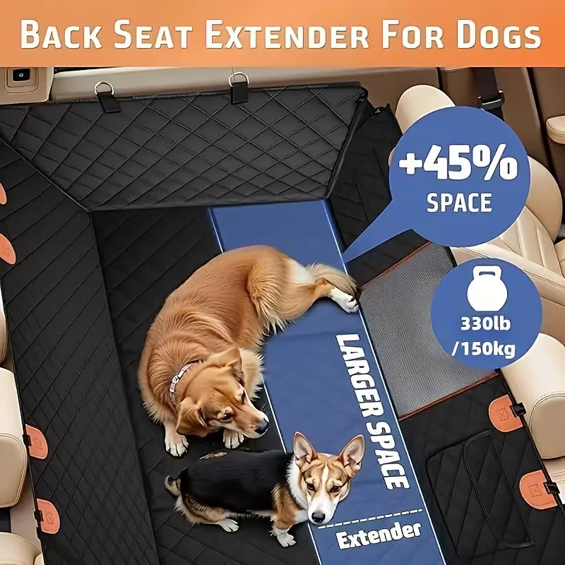 Trusty Paws™ Hard-Base Dog Car Seat Protector — Waterproof & Non-Slip